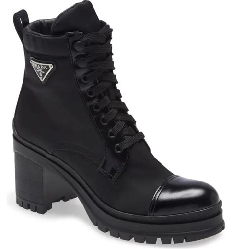 prada studded heels|prada block heel combat boots.